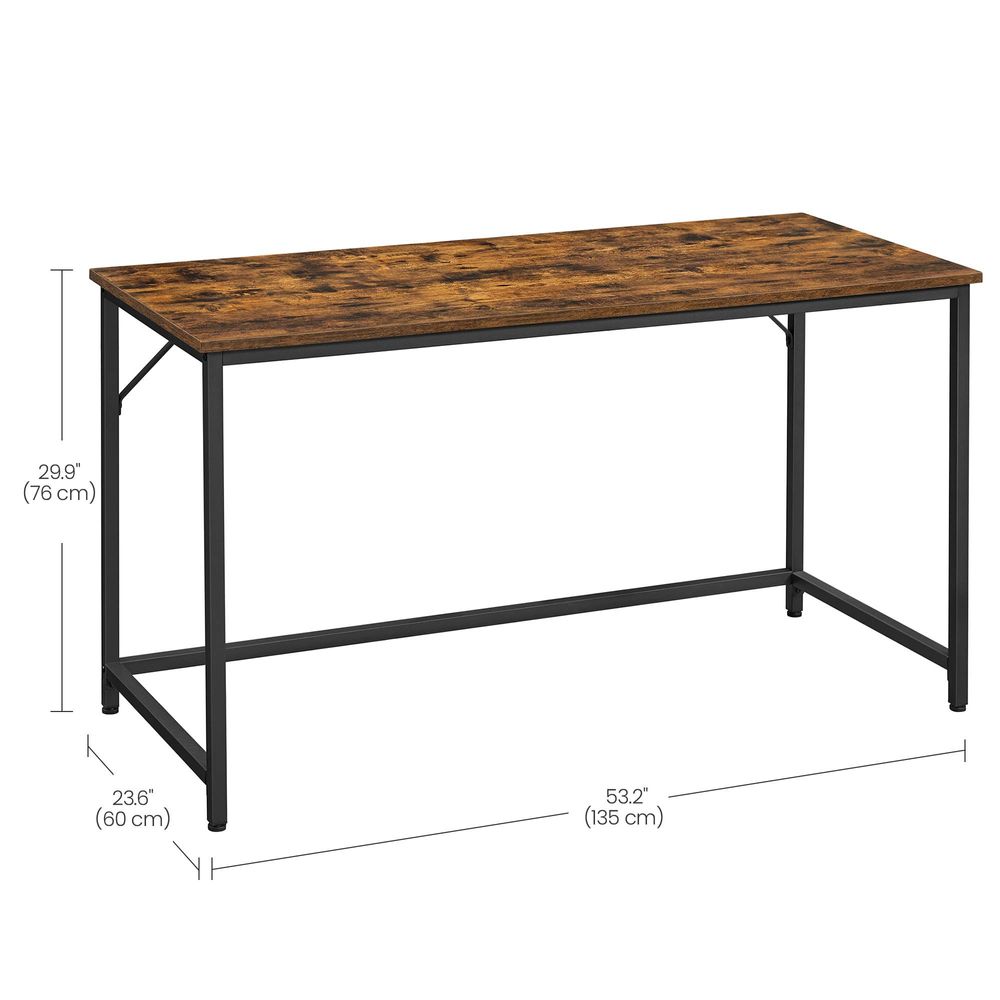 Writing Desk – 55 Inch – Industrial Brown Office Desk