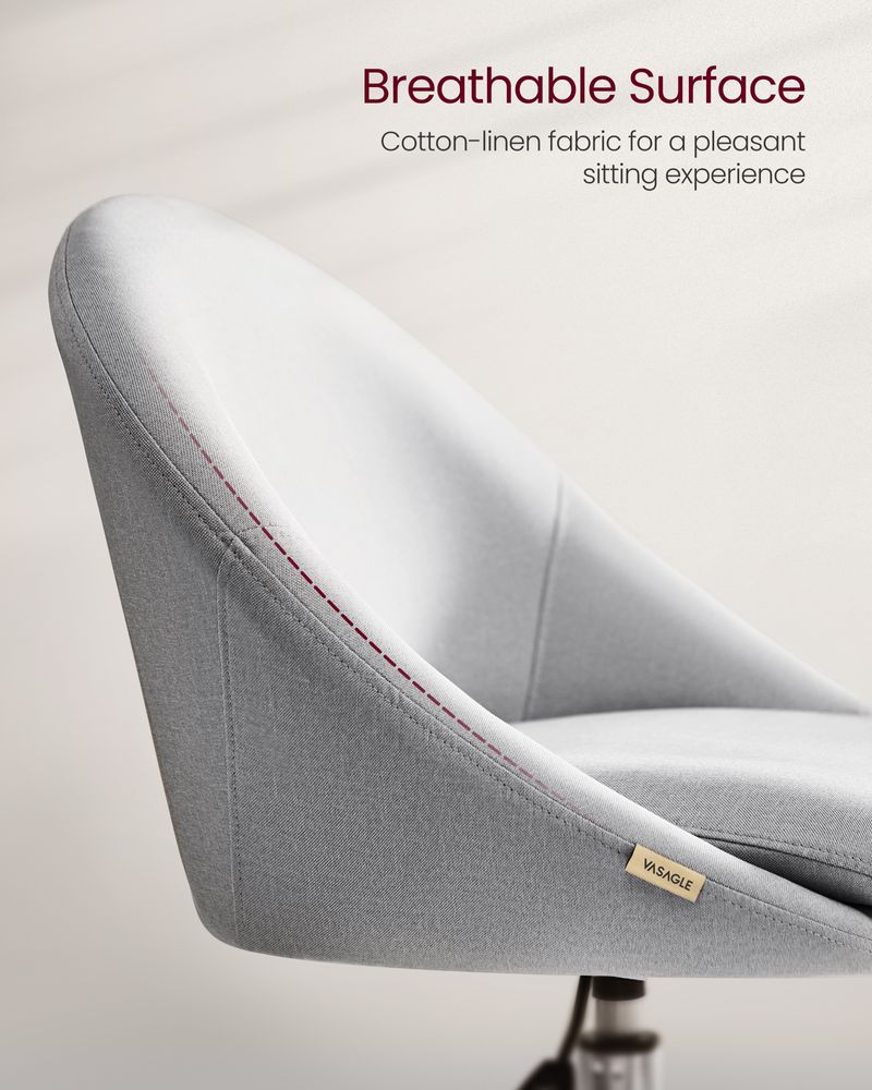 Ergonomic Swivel Vanity Chair - With Back And Wheels