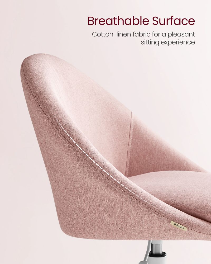 Ergonomic Swivel Vanity Chair - With Back And Wheels