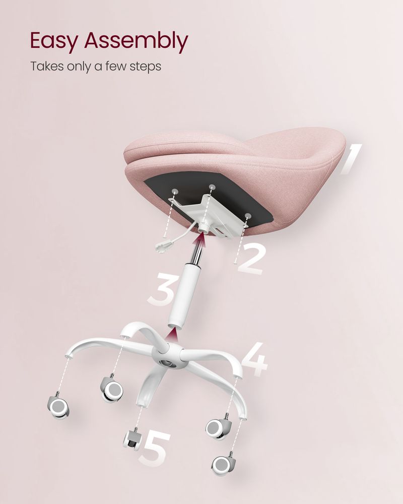 Ergonomic Swivel Vanity Chair - With Back And Wheels