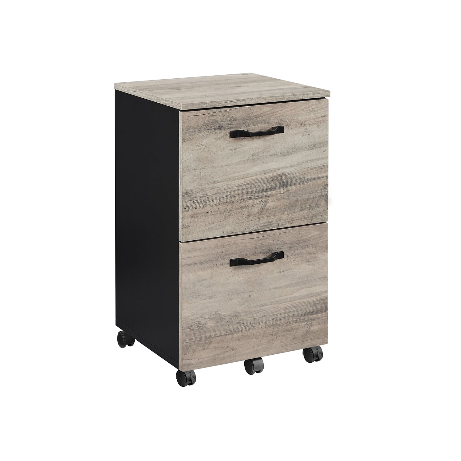 File Cabinet - 2 Drawer - Small Rolling - Lockable Rustic