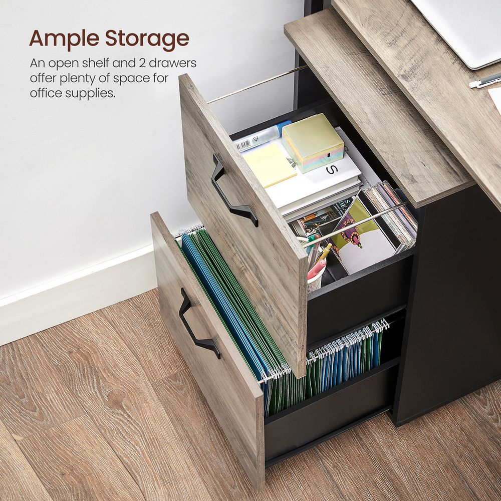 File Cabinet - 2 Drawer - Small Rolling - Lockable Rustic
