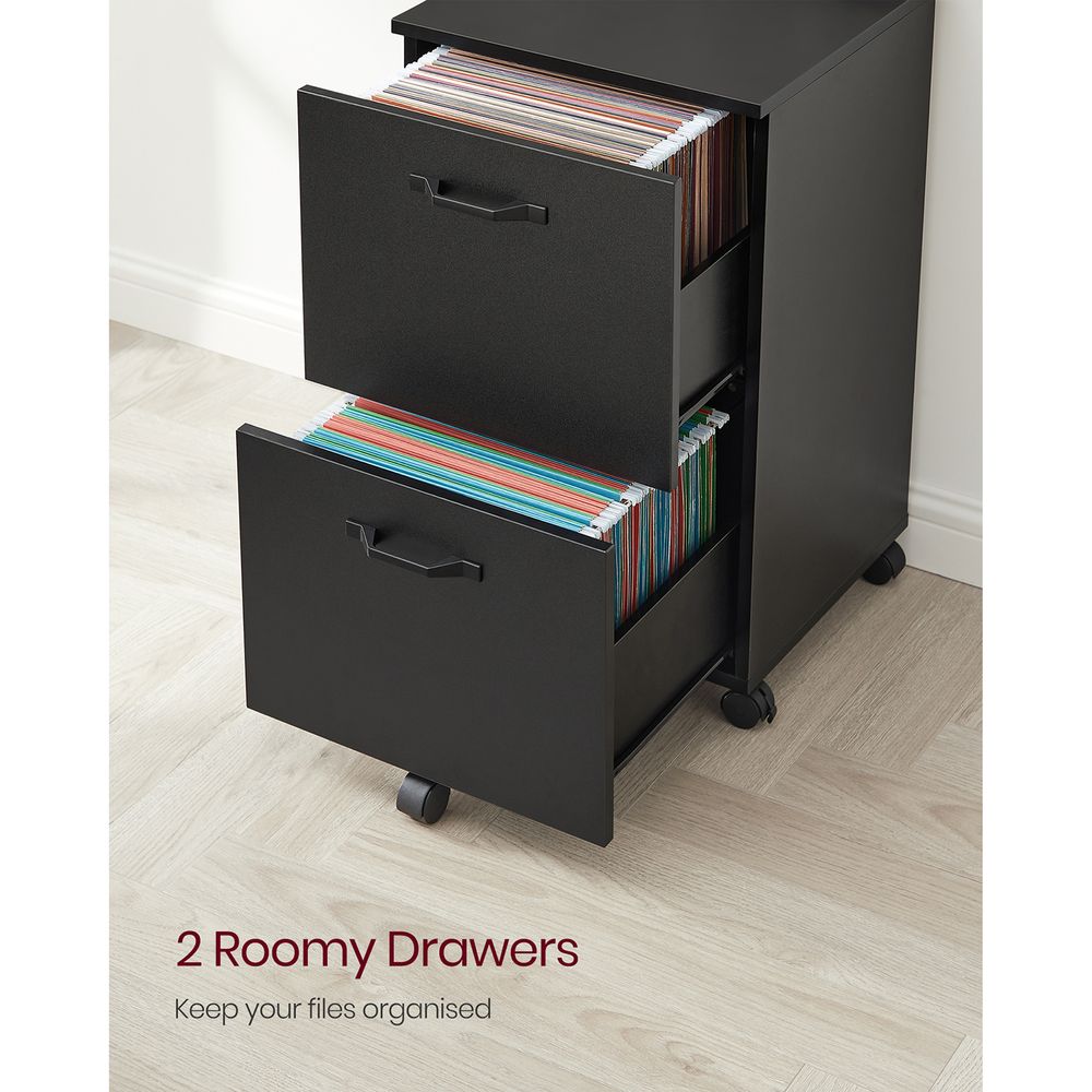 File Cabinet - 2 Drawer - Small Rolling - Lockable Rustic