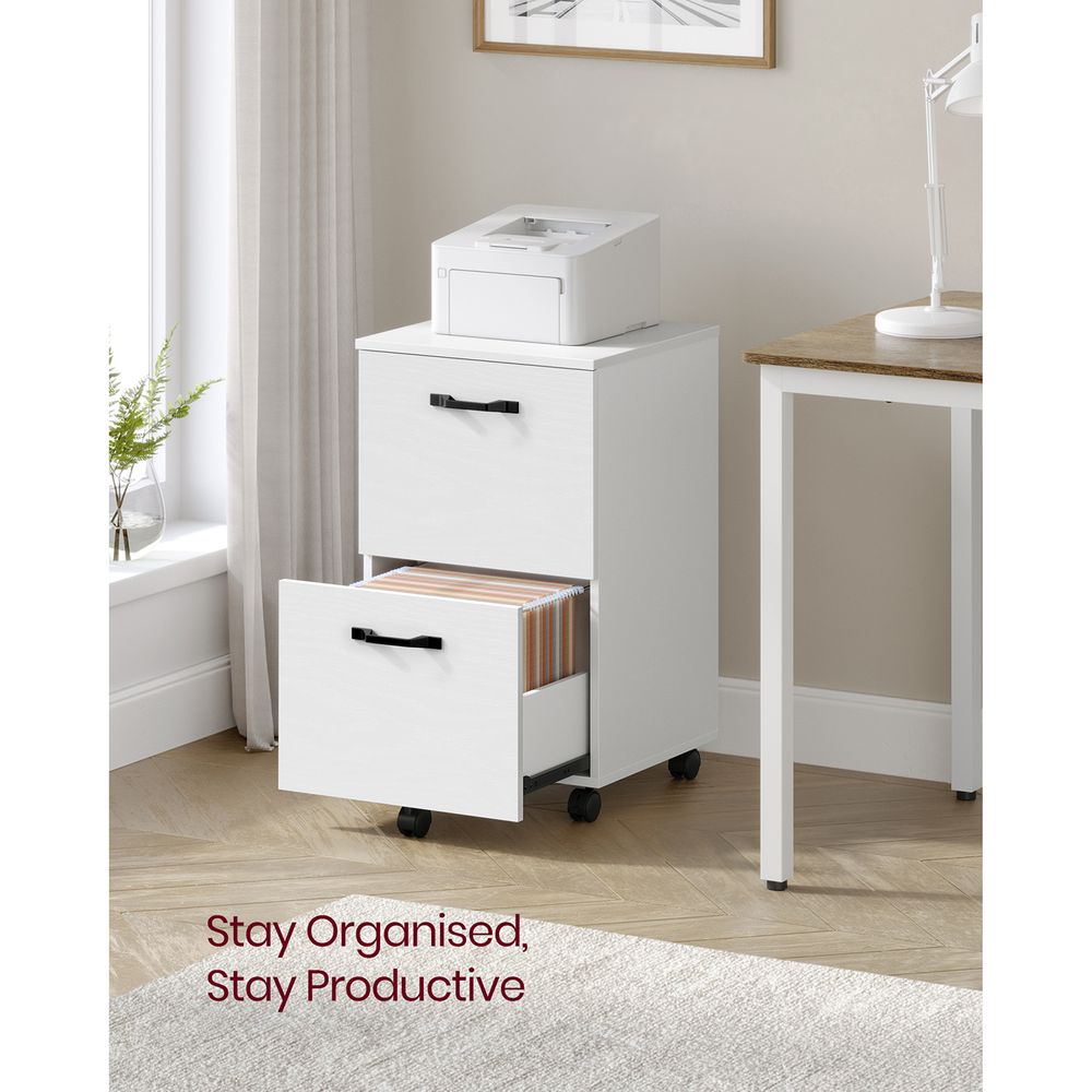 File Cabinet - 2 Drawer - Small Rolling - Lockable Rustic