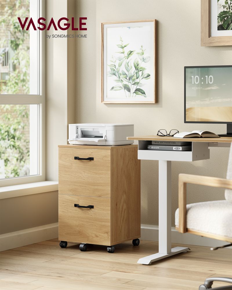 File Cabinet - 2 Drawer - Small Rolling - Lockable Rustic