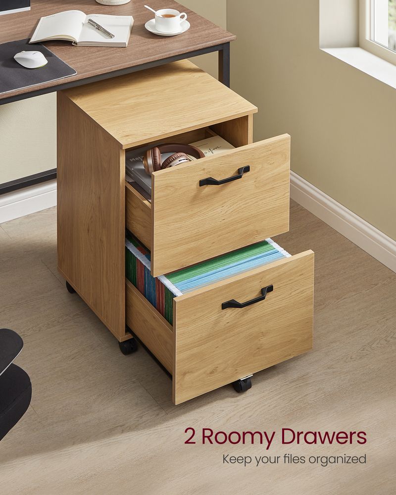File Cabinet - 2 Drawer - Small Rolling - Lockable Rustic