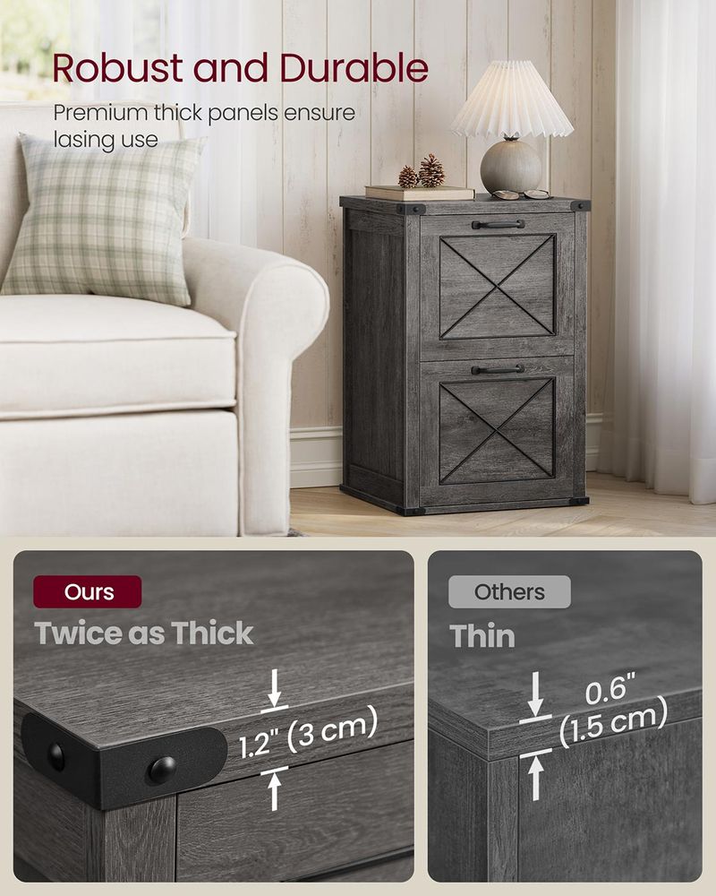 File Cabinet With 2 File Drawers – Fits A4 – Farmhouse Office Storage