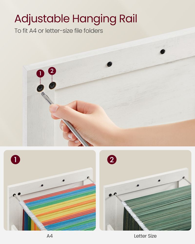 File Cabinet With 2 File Drawers – Fits A4 – Farmhouse Office Storage