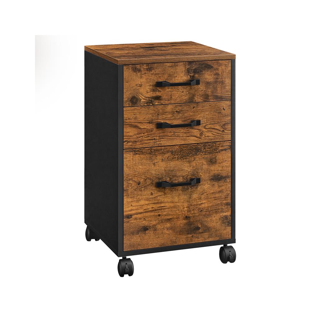 Filing Cabinet – 3 Drawers & Wheels – A4 and Letter File Storage