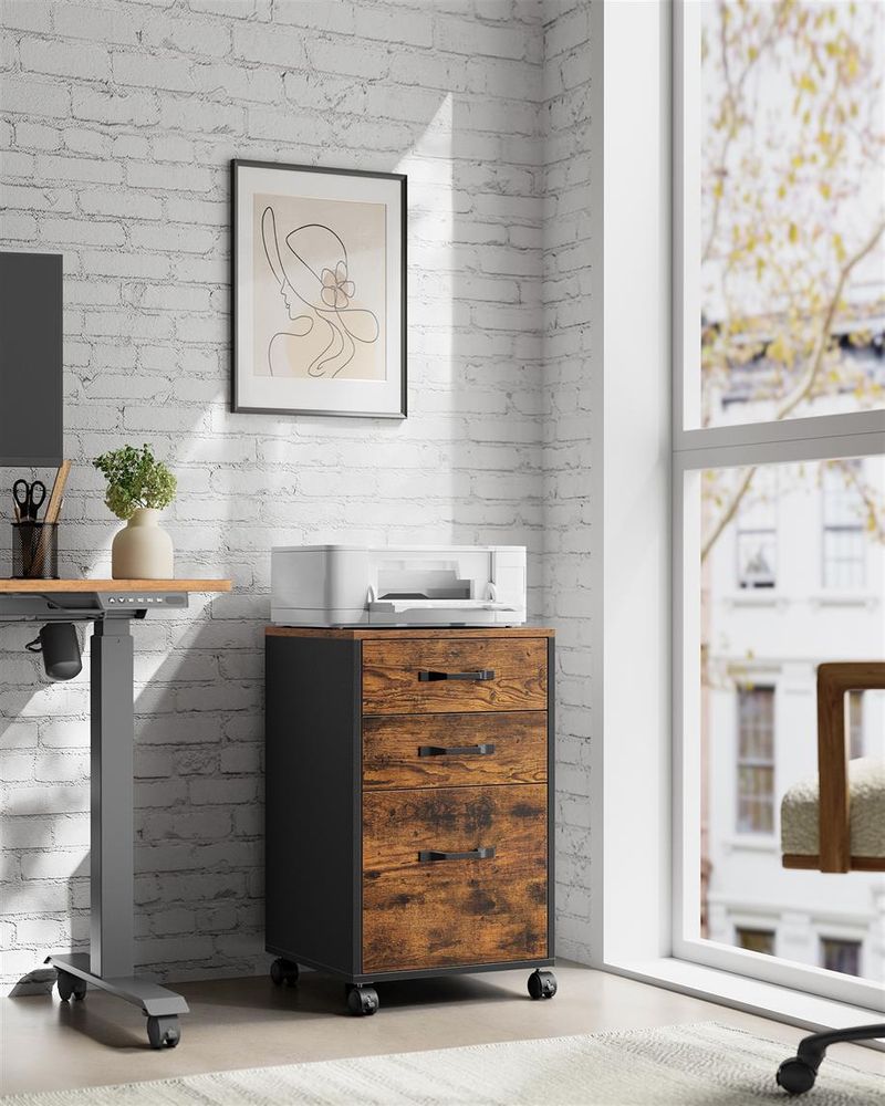Filing Cabinet – 3 Drawers & Wheels – A4 and Letter File Storage