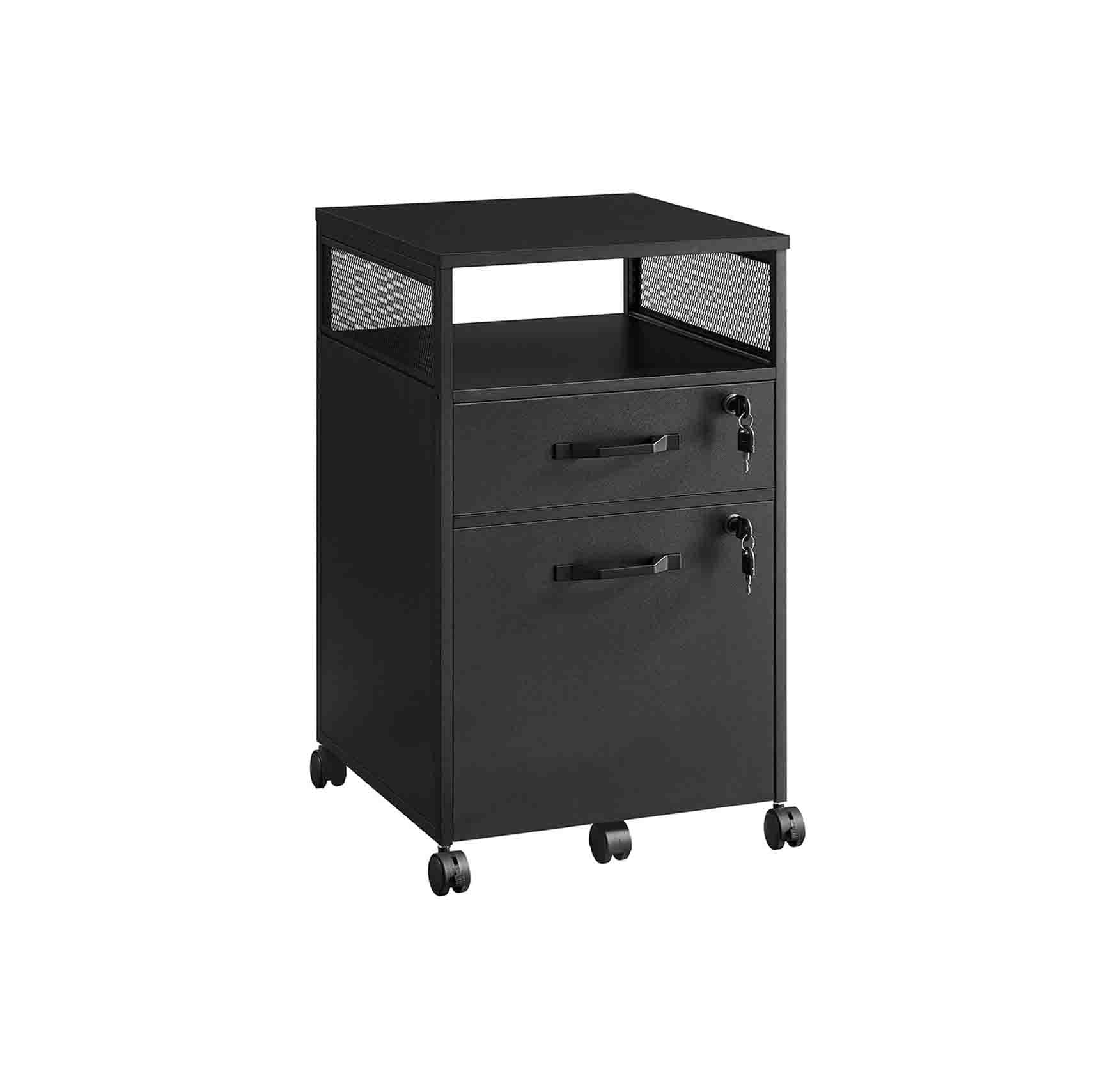 Mobile Filing Cabinet on Wheels – Lockable Drawers – Under Desk Storage