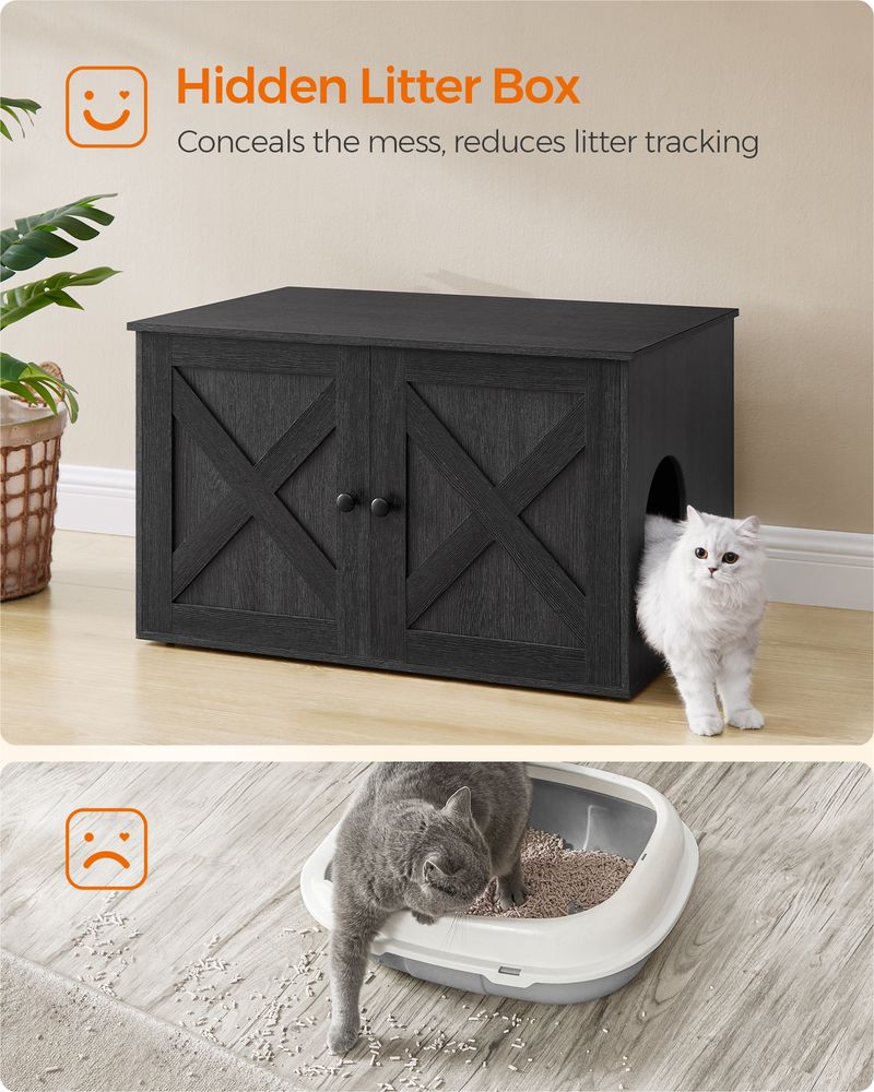 Cat Litter Box Enclosure – Removable Divider – Furniture Cabinet