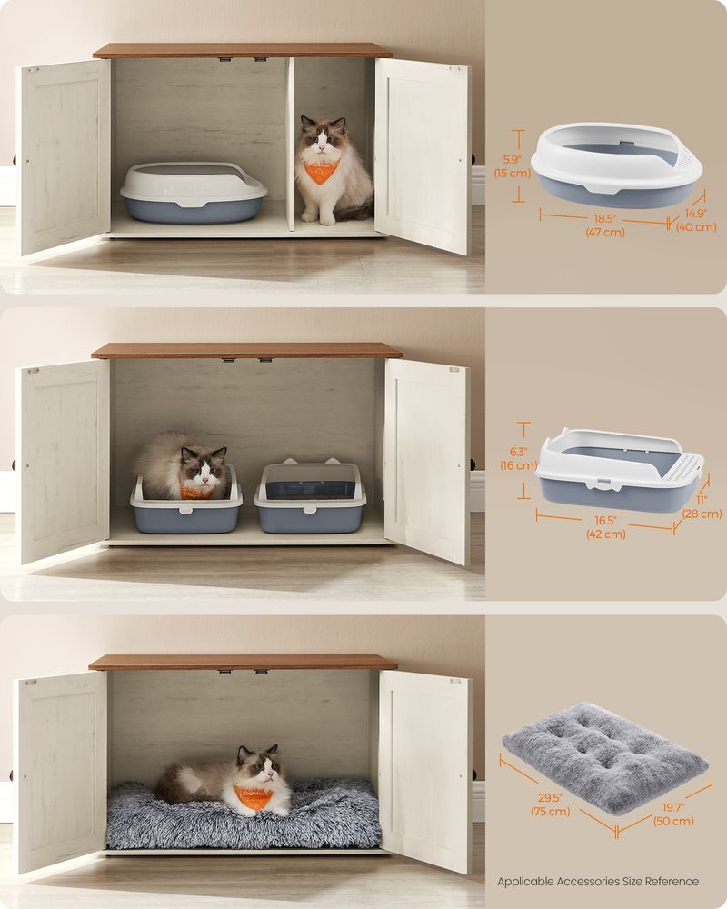 Cat Litter Box Enclosure – Removable Divider – Furniture Cabinet