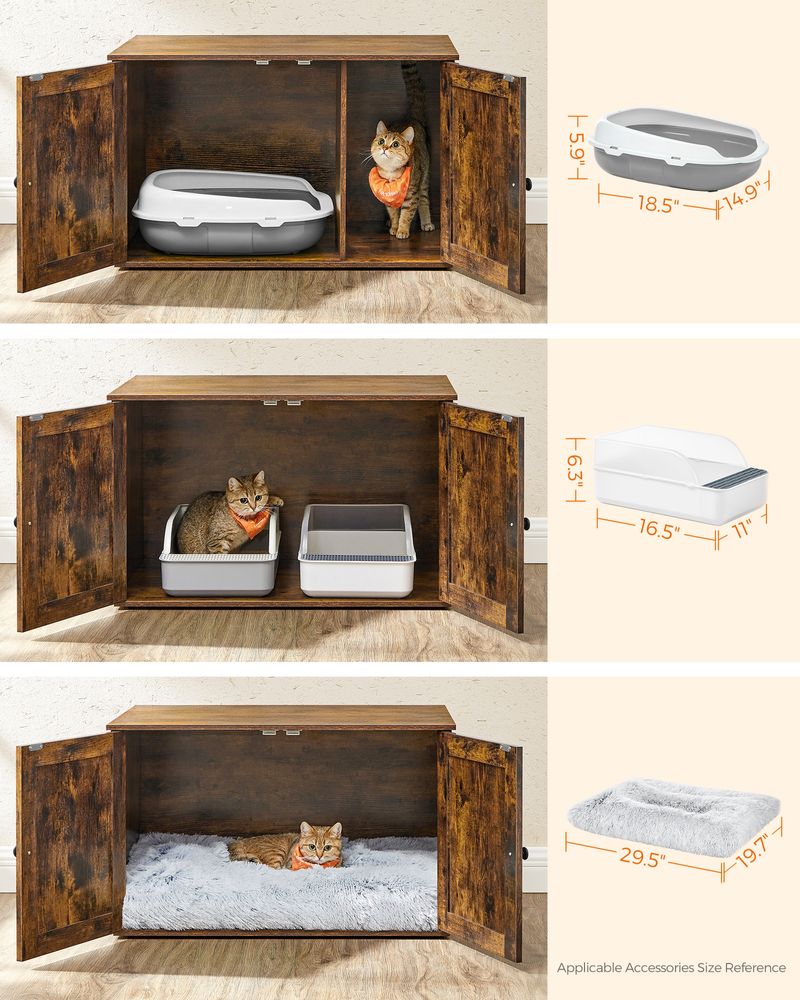 Cat Litter Box Enclosure – Removable Divider – Furniture Cabinet