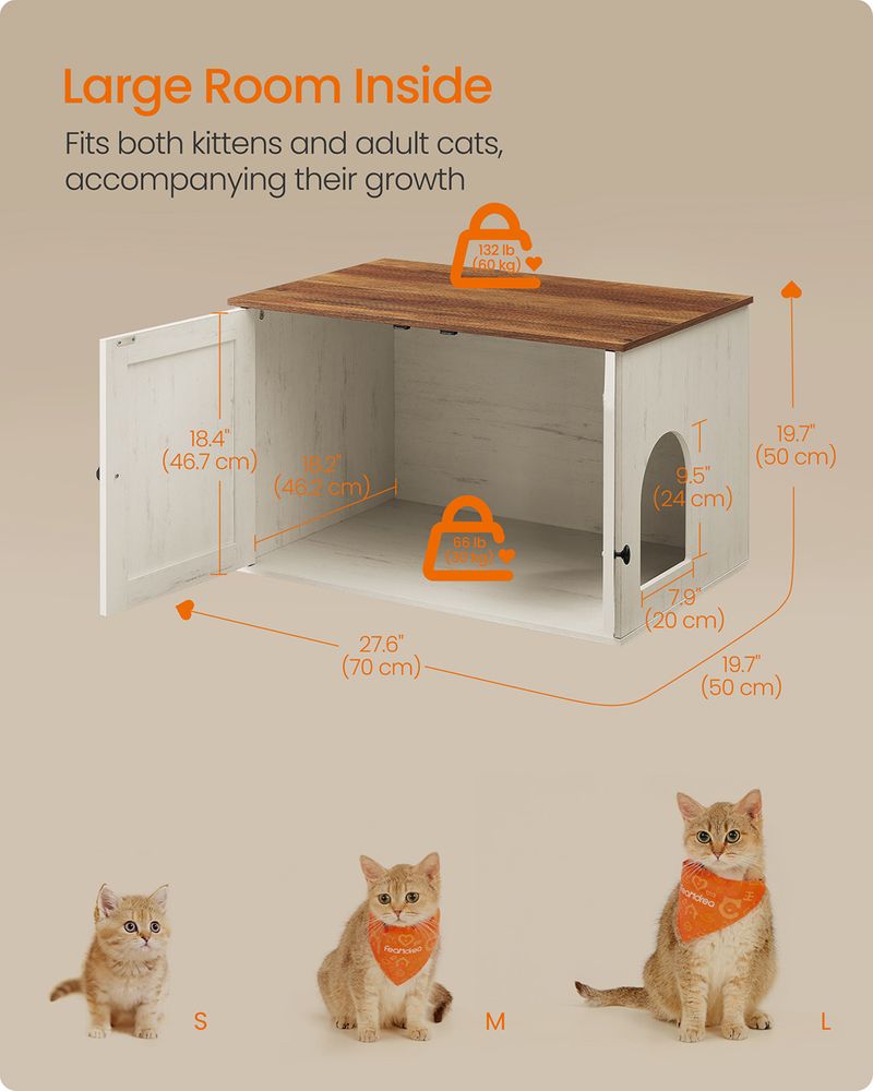 Cat Litter Box Enclosure – Removable Divider – Furniture Cabinet