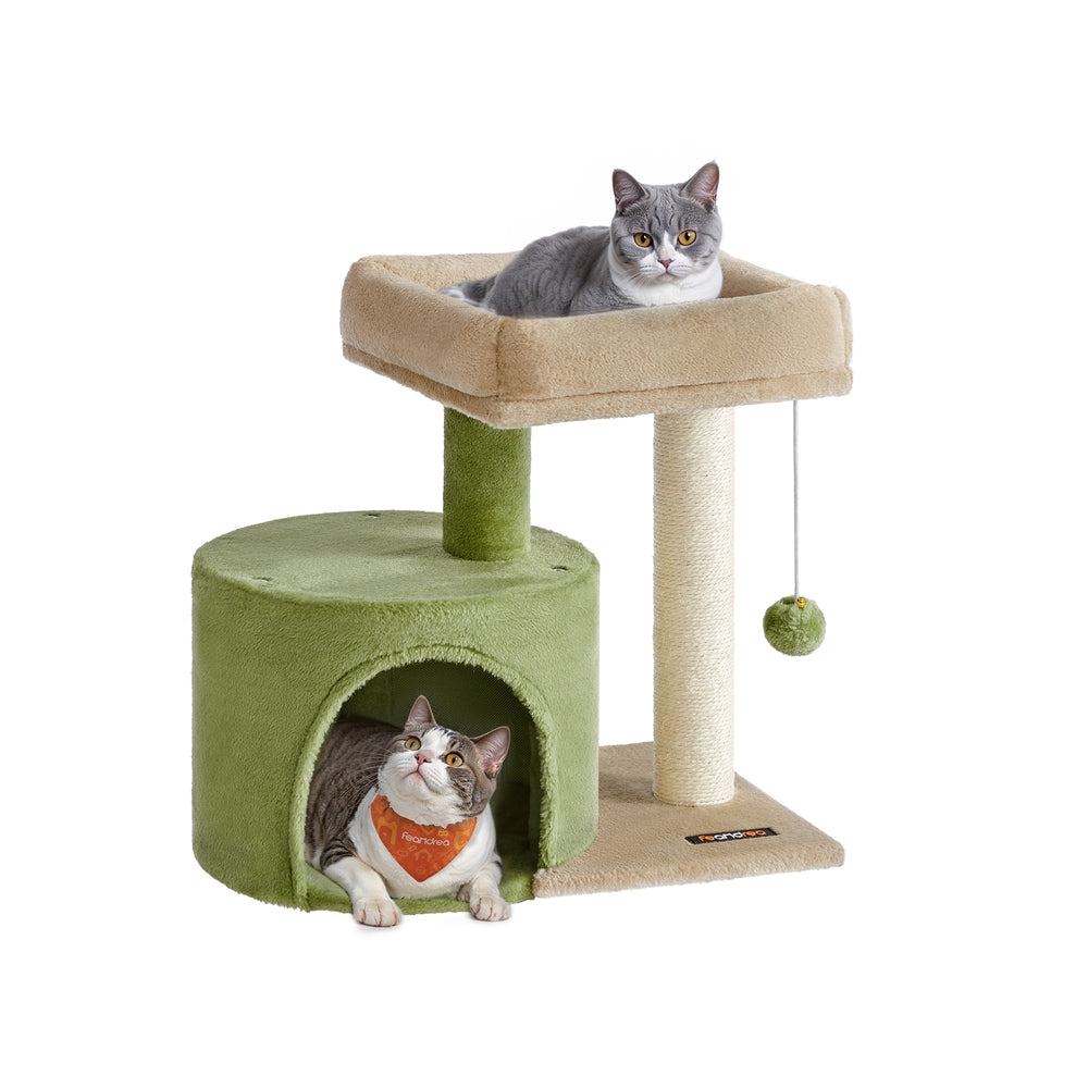 Cat Tower With Sisal Scratching Post Cat Condo With Perch and Cave
