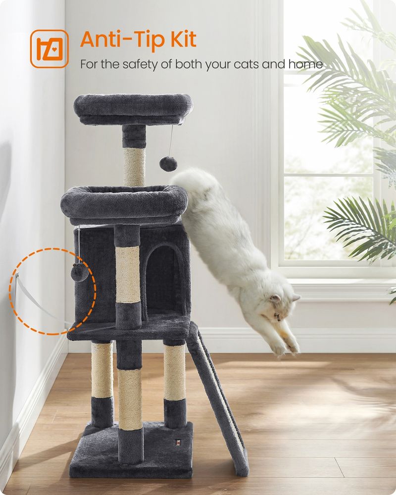45 Inch Cat Condo With Scratching Post Multi Level Cat Tree