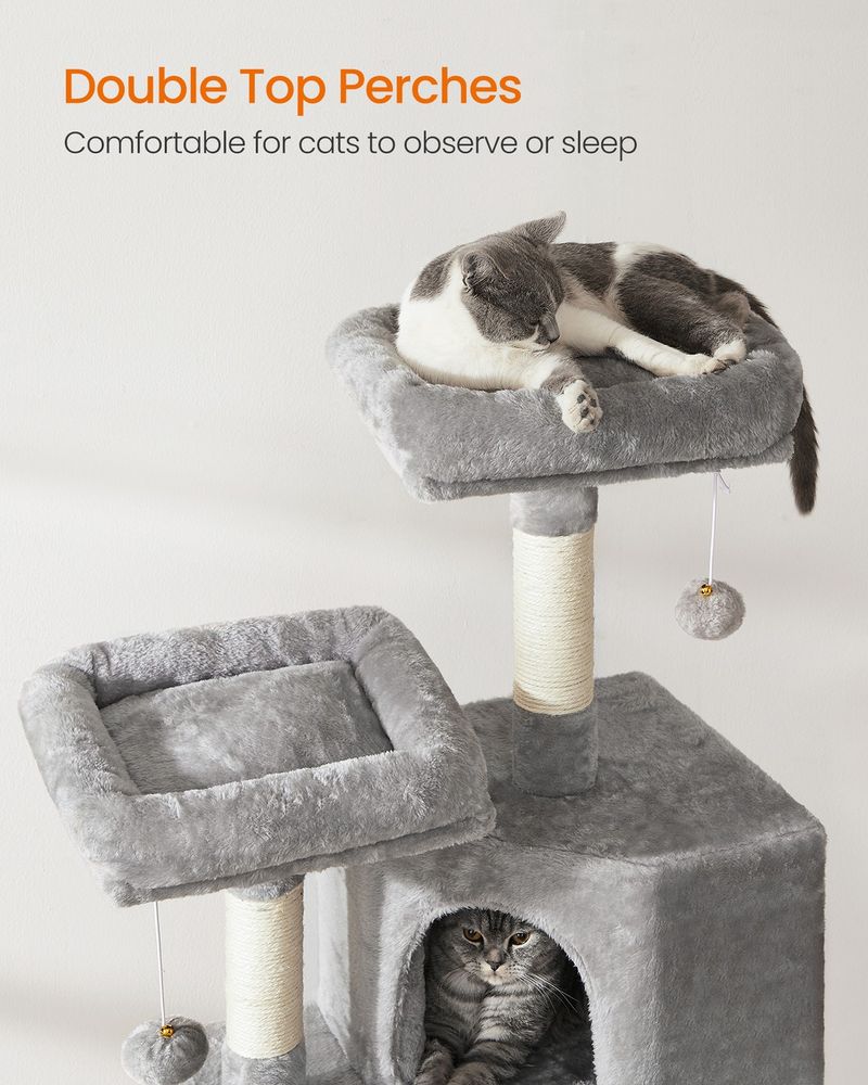 45 Inch Cat Condo With Scratching Post Multi Level Cat Tree