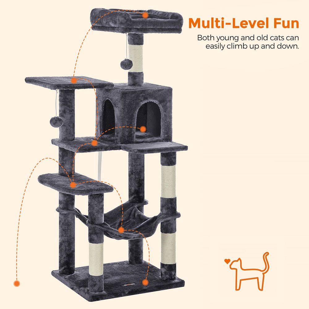 Cat Tower - Indoor Cat Tree - Scratching Posts Perches Hammock