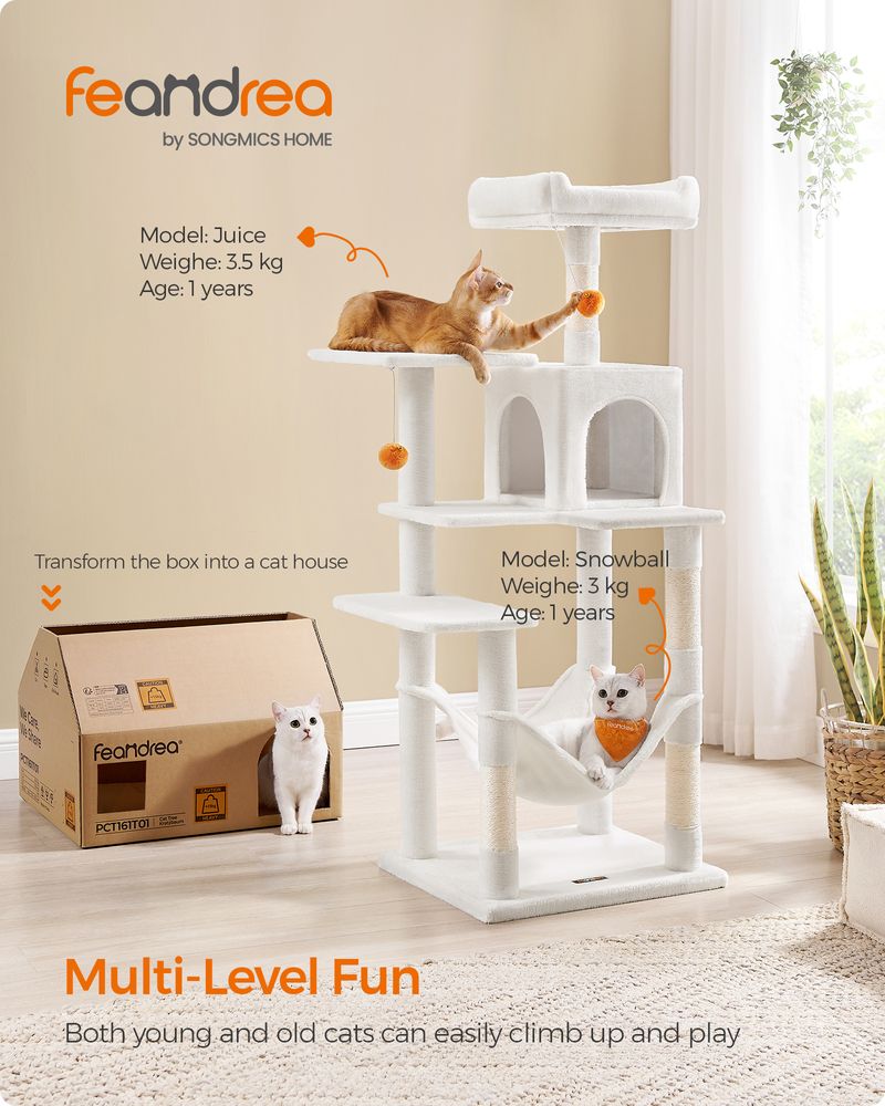 Cat Tower - Indoor Cat Tree - Scratching Posts Perches Hammock