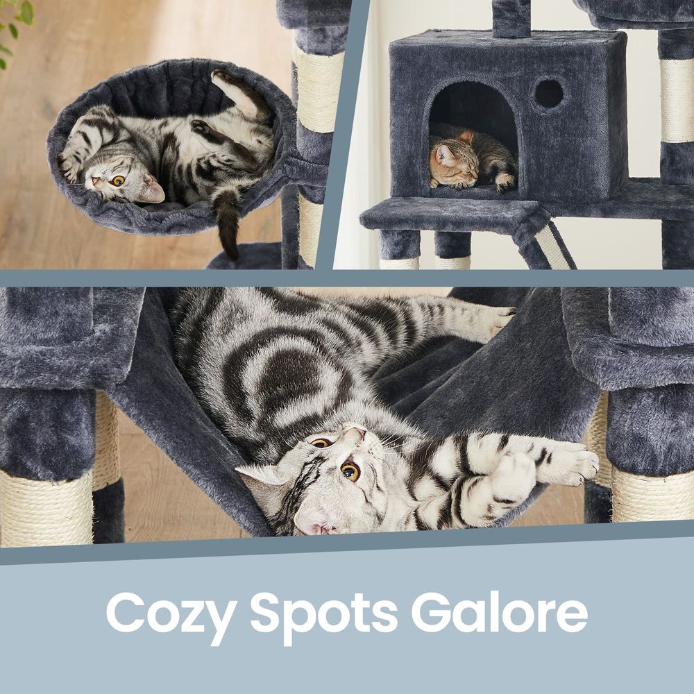 81 Inch Cat Tree With Scratching Posts Hammock Perches Multi Level Tower