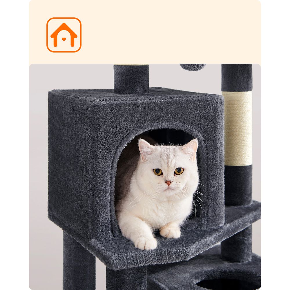 61 Inch Cat Tree With Scratching Posts Multi Level Cat Tower With Caves