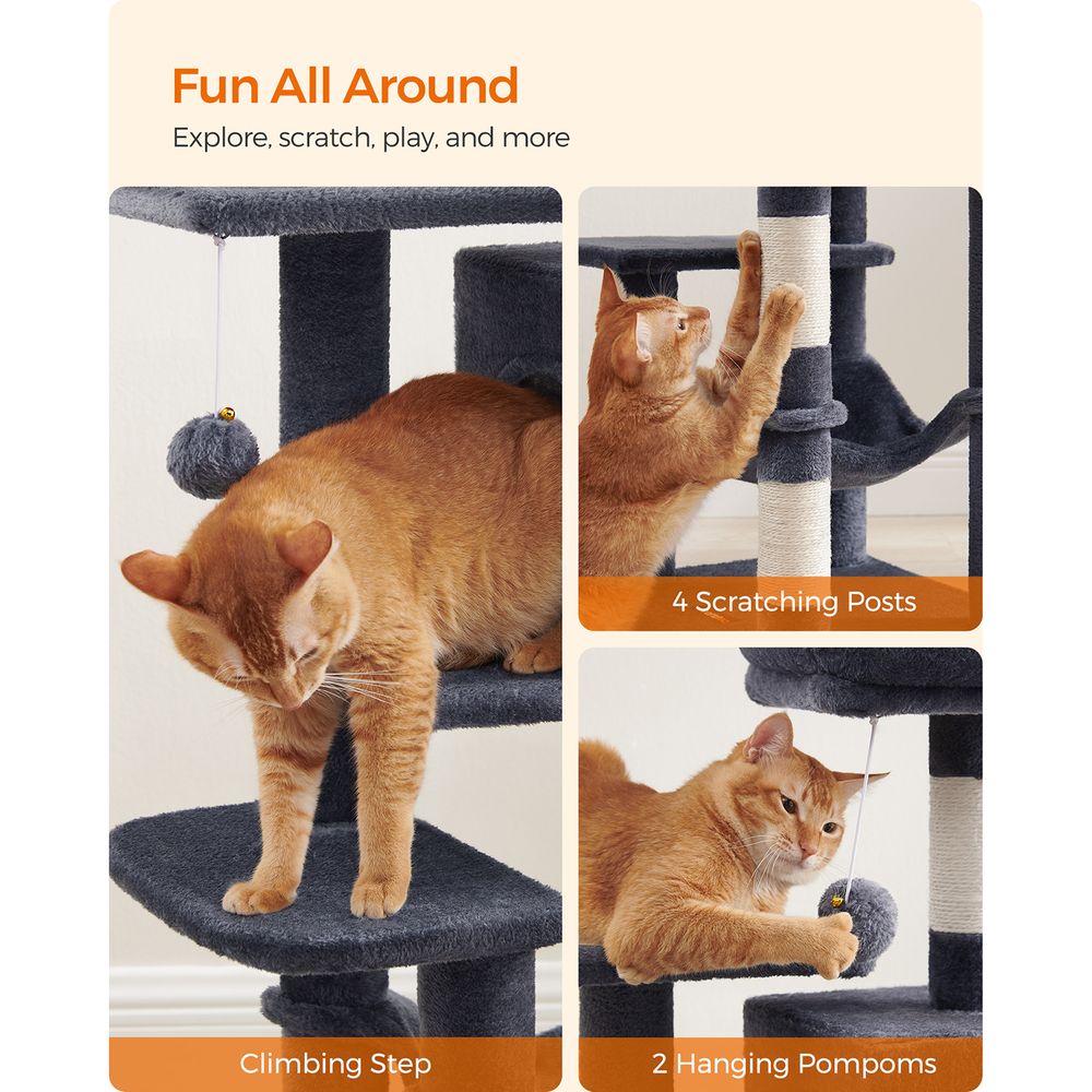 Cat Tower - Indoor Cat Tree - Scratching Posts Perches Hammock