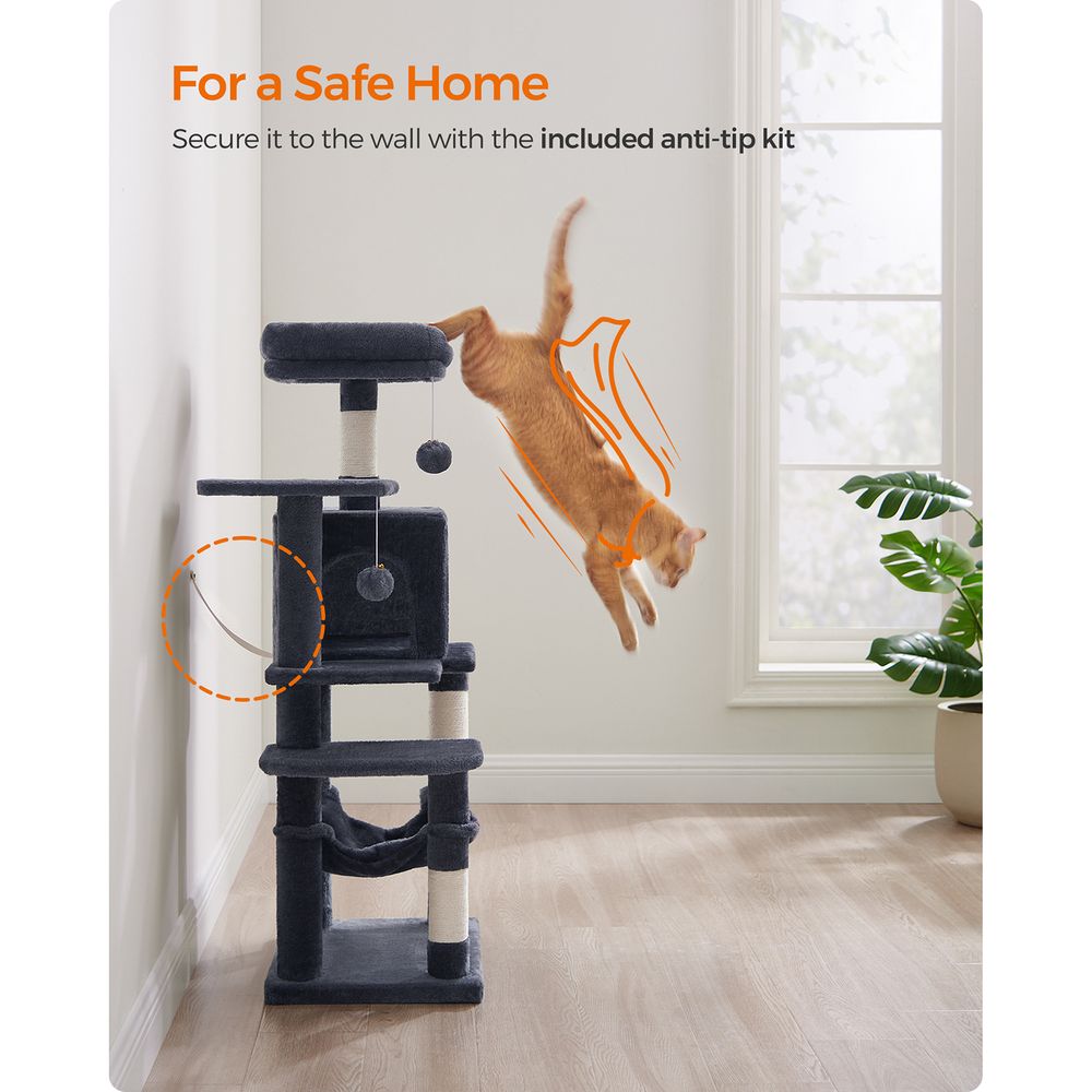 Cat Tower - Indoor Cat Tree - Scratching Posts Perches Hammock