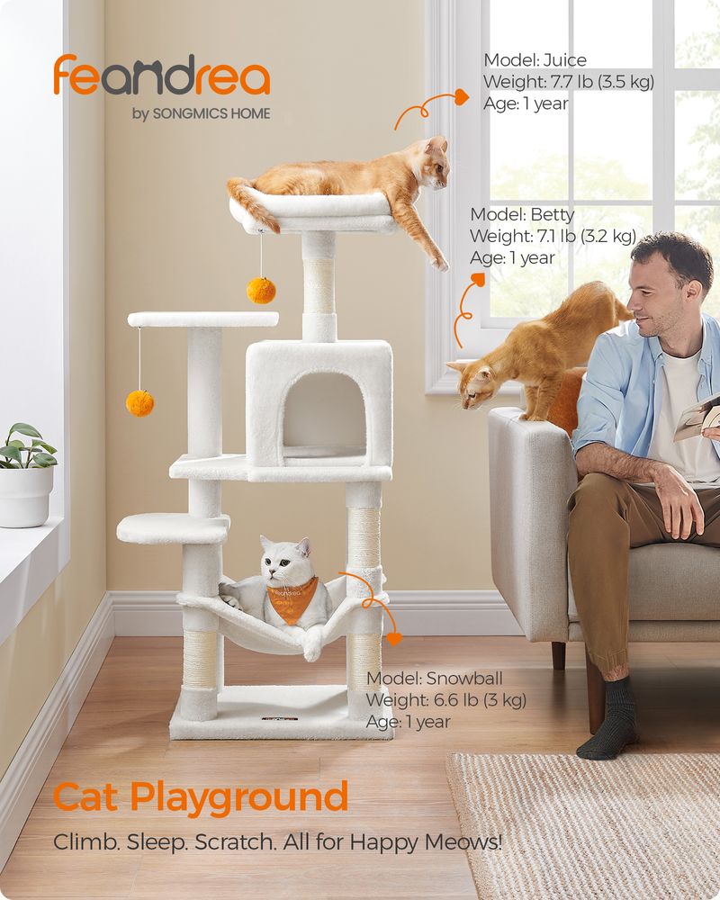 Cat Tower - Indoor Cat Tree - Scratching Posts Perches Hammock