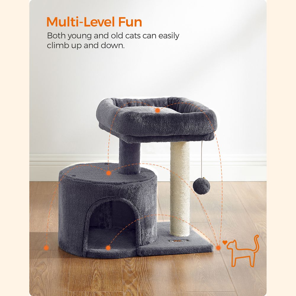 Cat Tower With Sisal Scratching Post Cat Condo With Perch and Cave