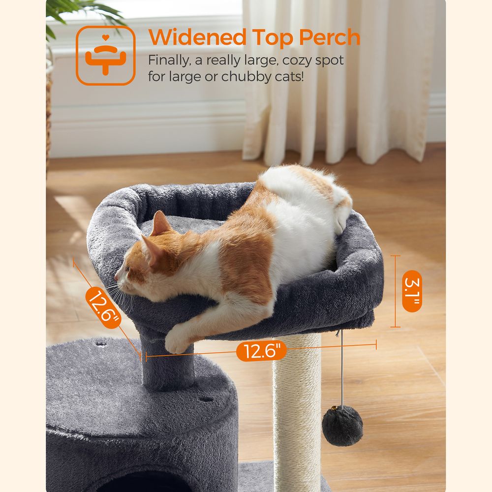 Cat Tower With Sisal Scratching Post Cat Condo With Perch and Cave