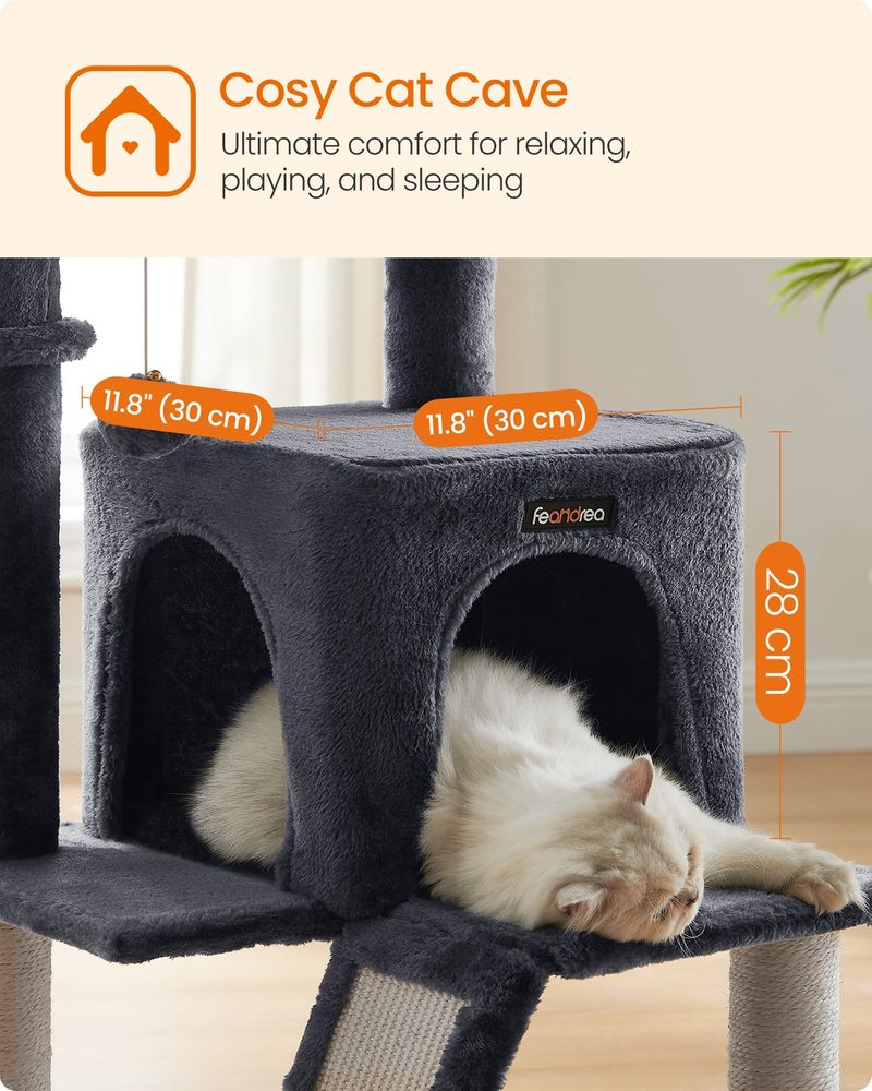 Small Cat Tower With Large Perch Scratching Ramp Cat Condo