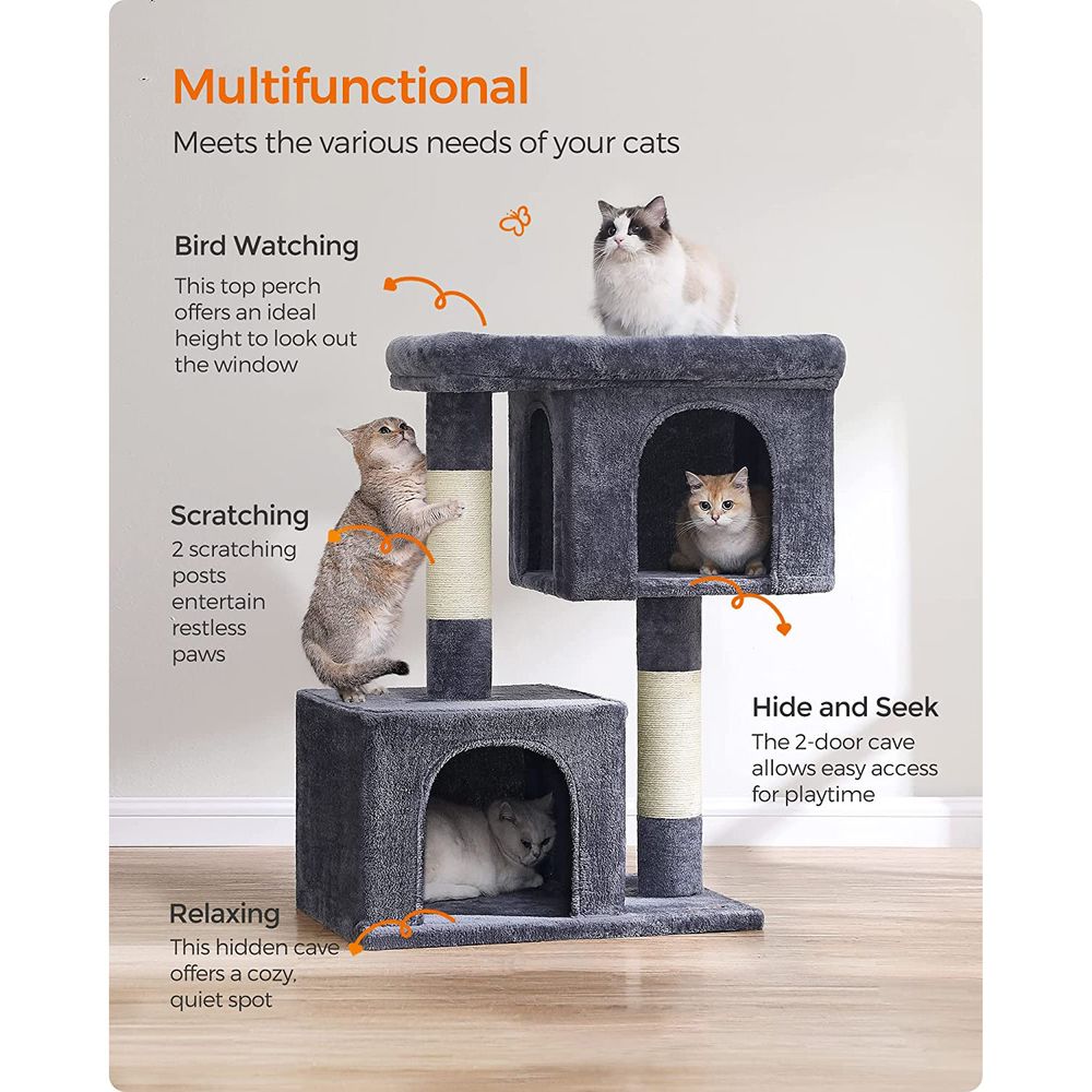 Cat Tower - 26.4 Inch - With 2 Cat Caves