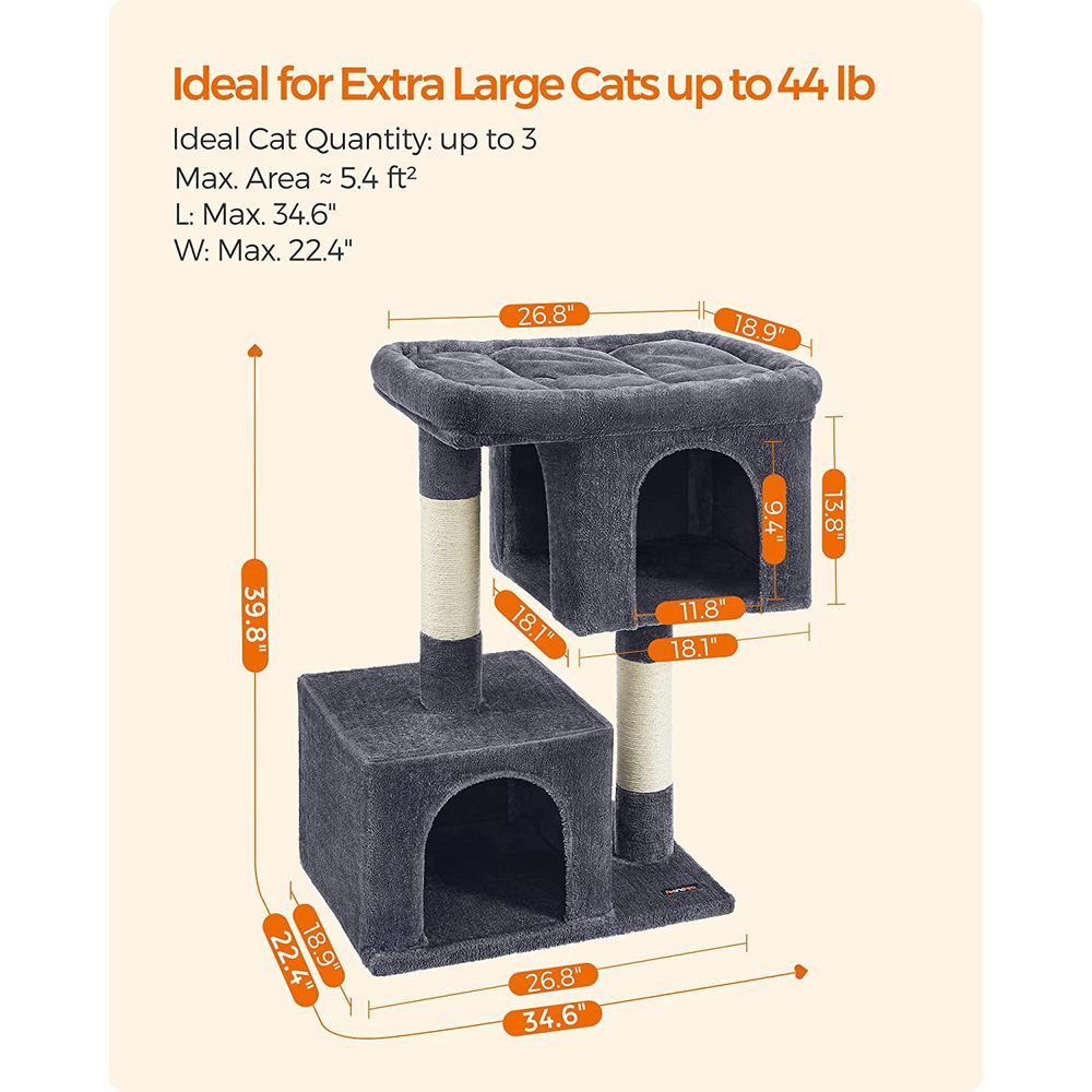 Cat Tower - 26.4 Inch - With 2 Cat Caves
