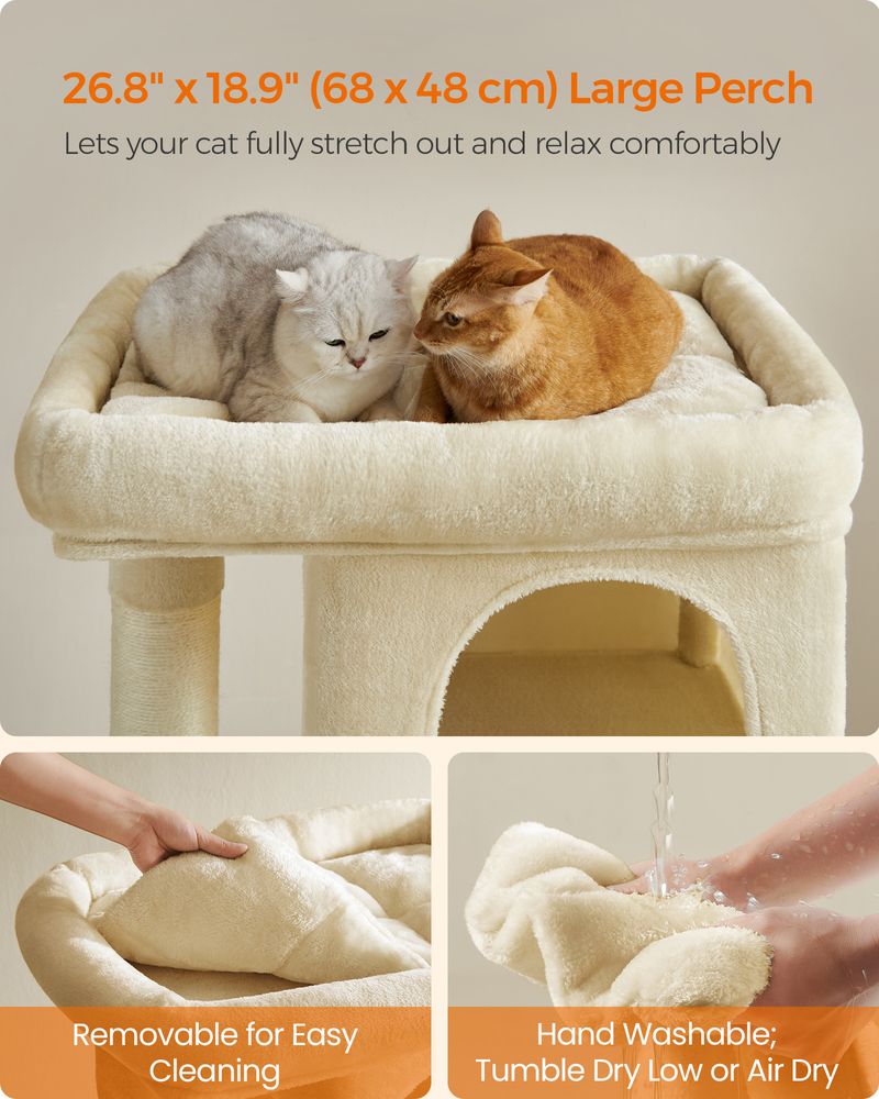 Cat Tower - 26.4 Inch - With 2 Cat Caves