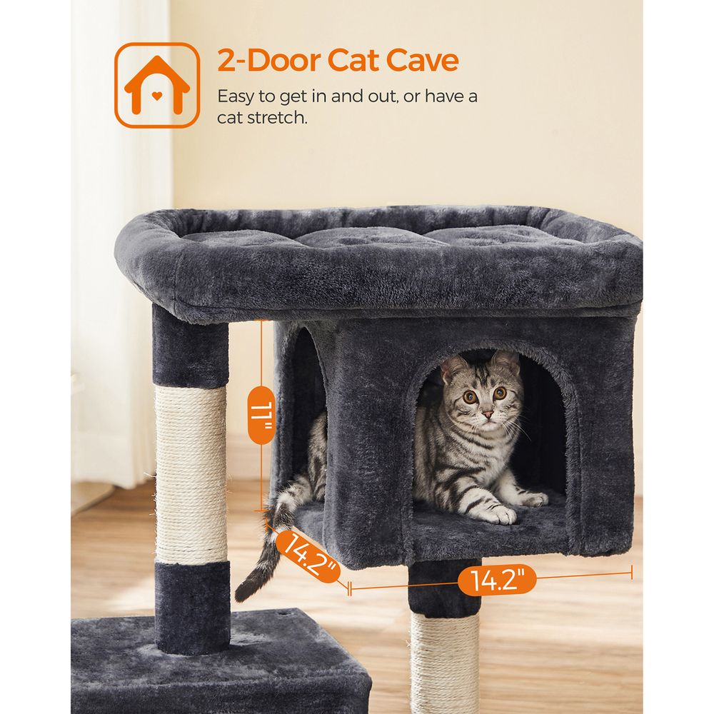 Cat Tower - 26.4 Inch - With 2 Cat Caves