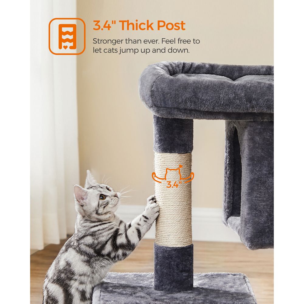 Cat Tower - 26.4 Inch - With 2 Cat Caves
