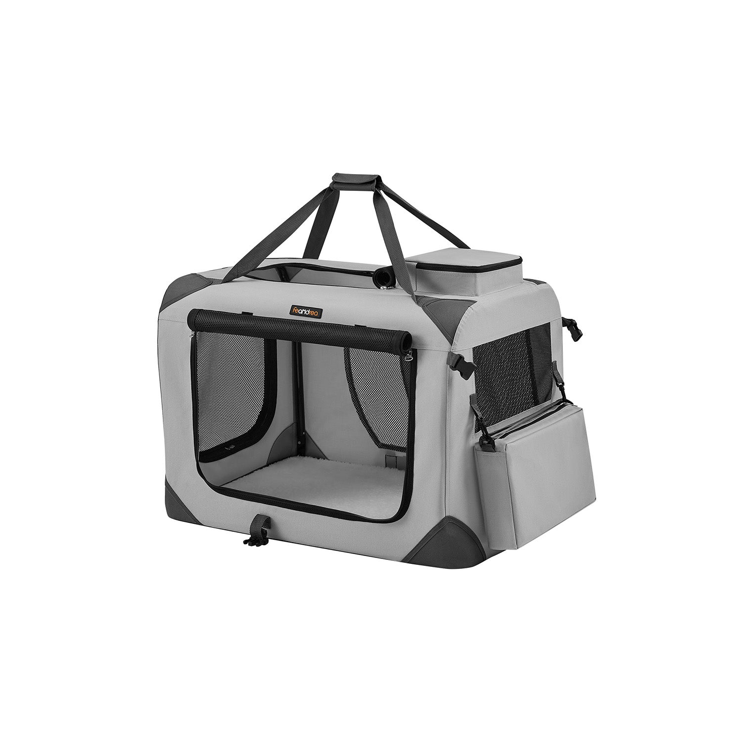 Dog Carrier Soft Sided Foldable Pet Travel Crate With Mesh Windows