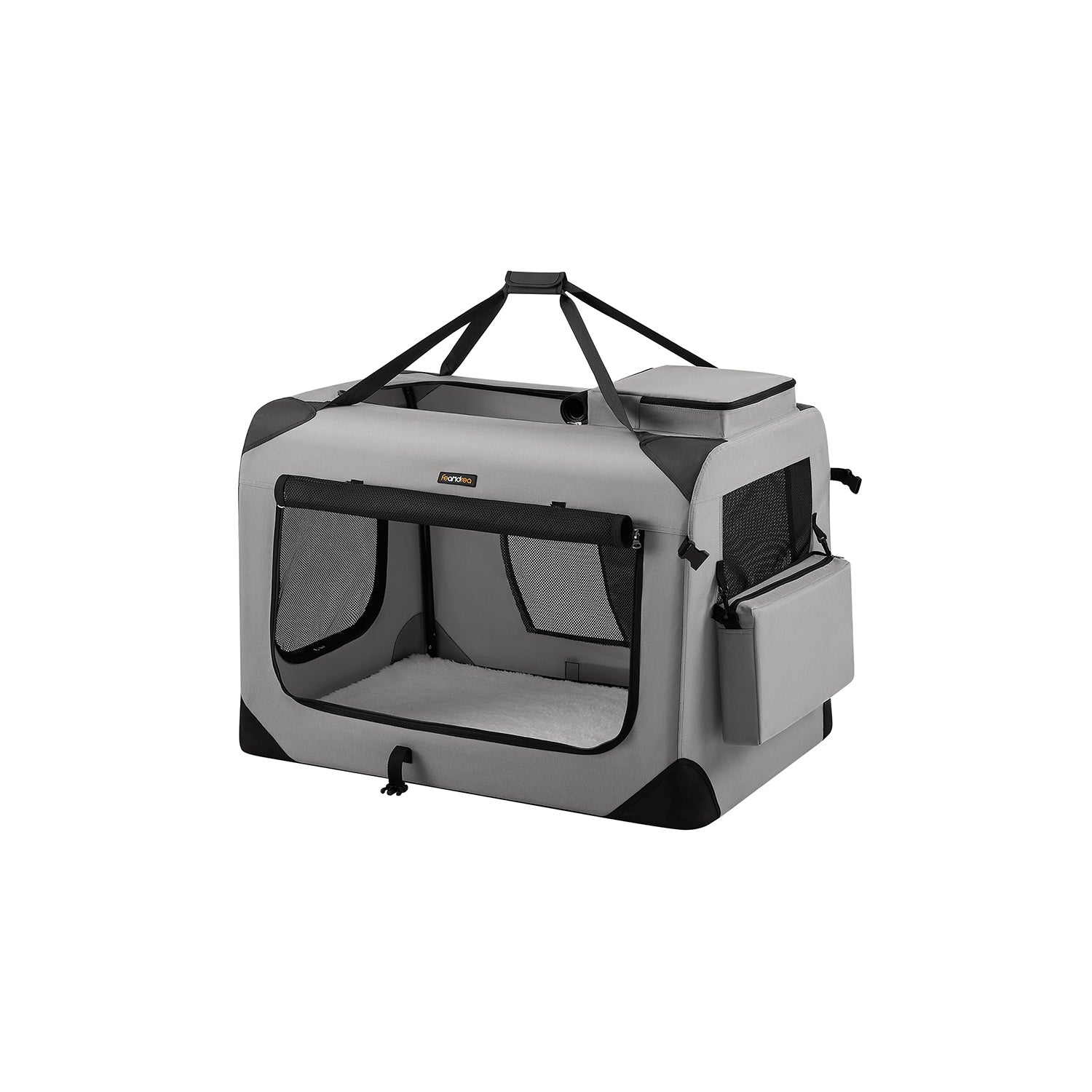 Dog Carrier Soft Sided Foldable Pet Travel Crate With Mesh Windows