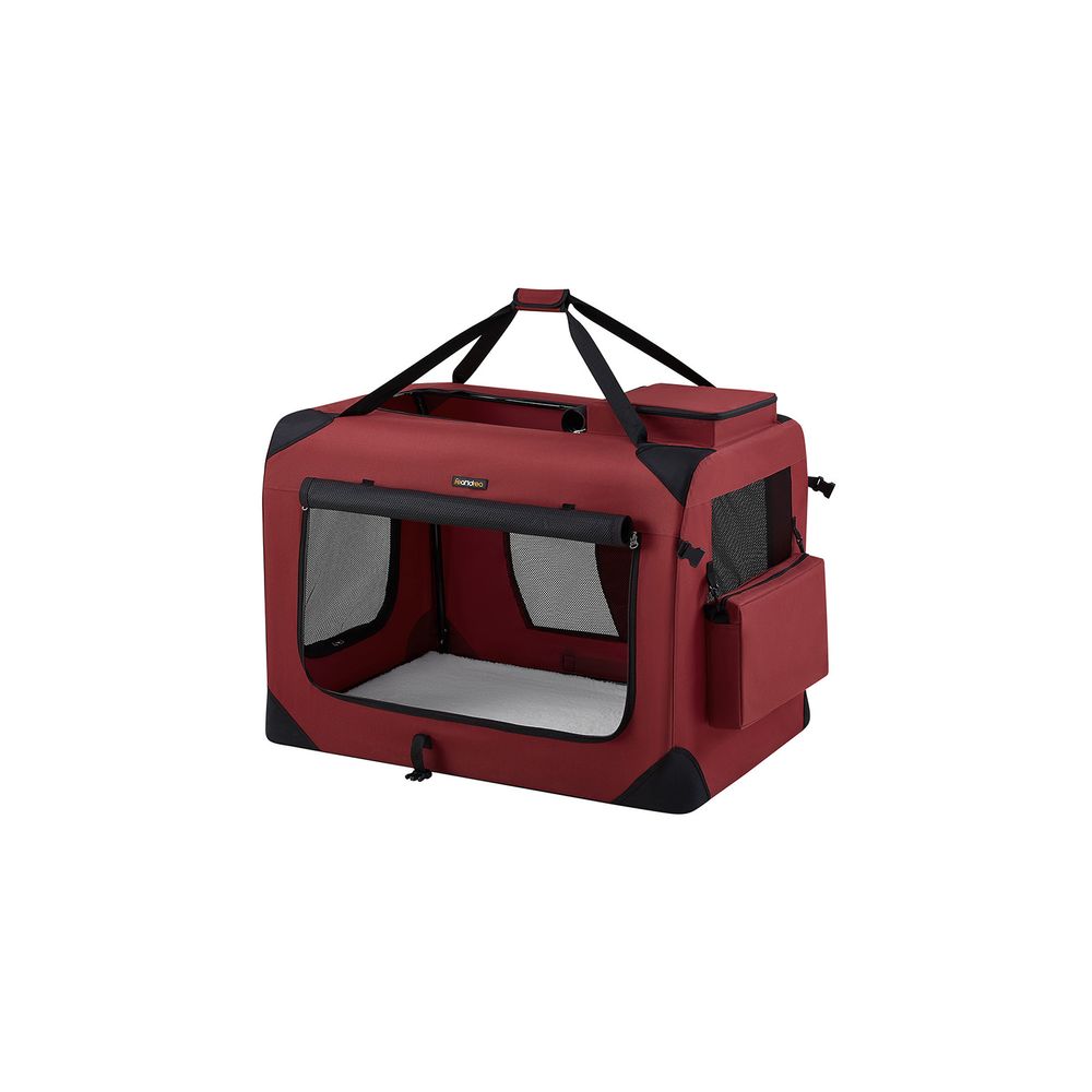Dog Carrier Soft Sided Foldable Pet Travel Crate With Mesh Windows