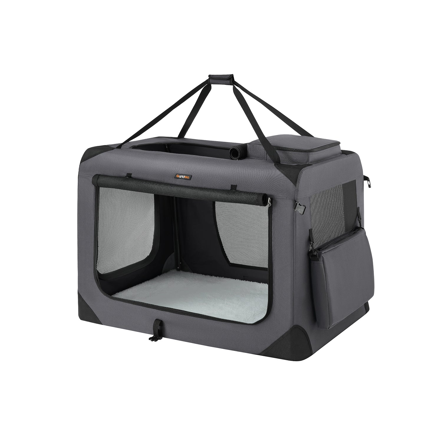 Dog Carrier Soft Sided Foldable Pet Travel Crate With Mesh Windows