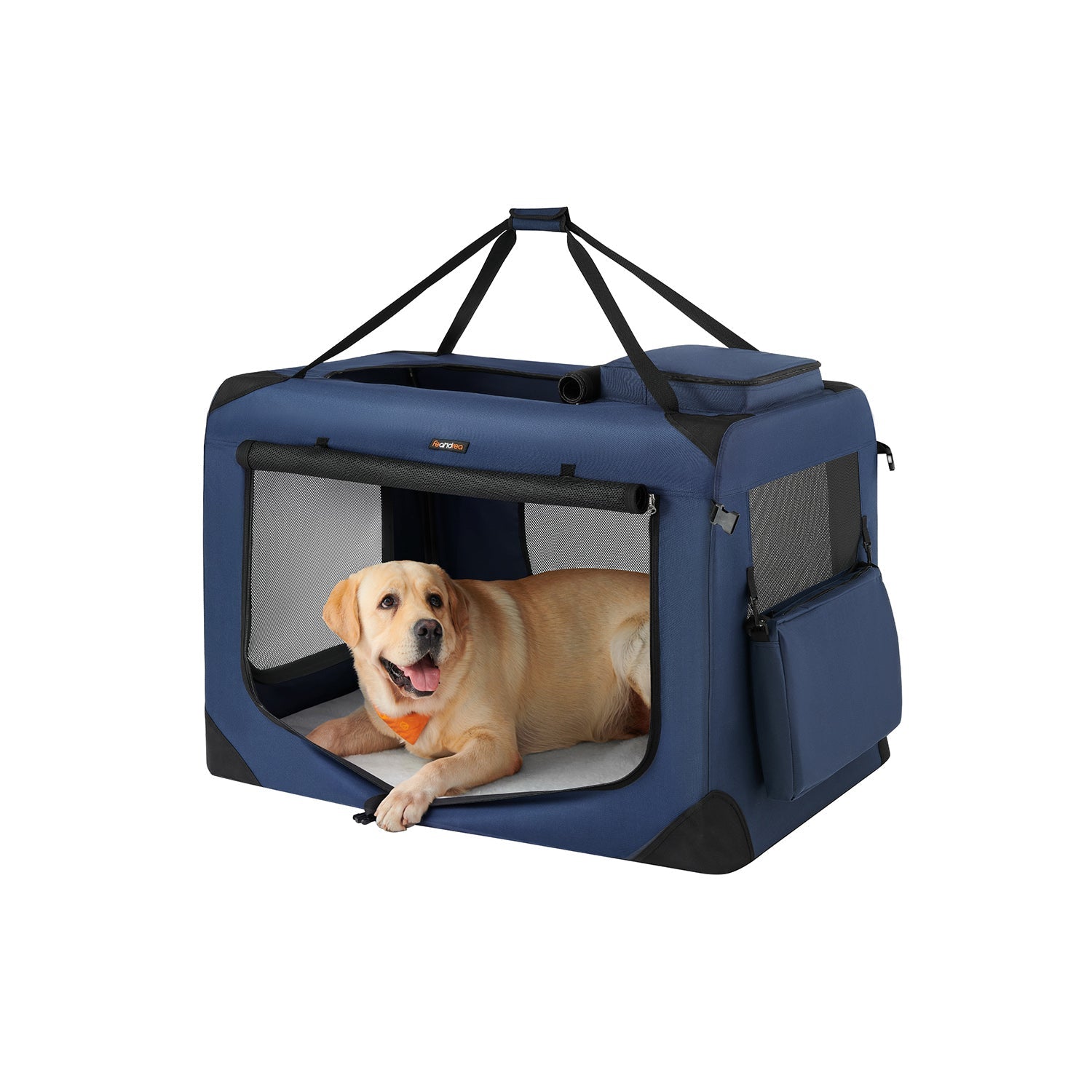 Dog Carrier Soft Sided Foldable Pet Travel Crate With Mesh Windows