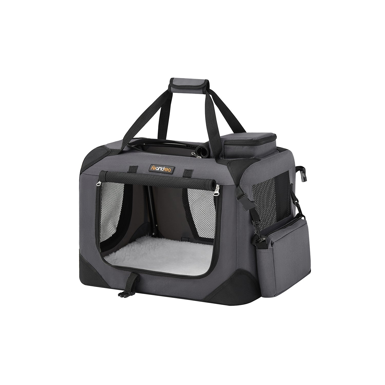 Dog Carrier Soft Sided Foldable Pet Travel Crate With Mesh Windows