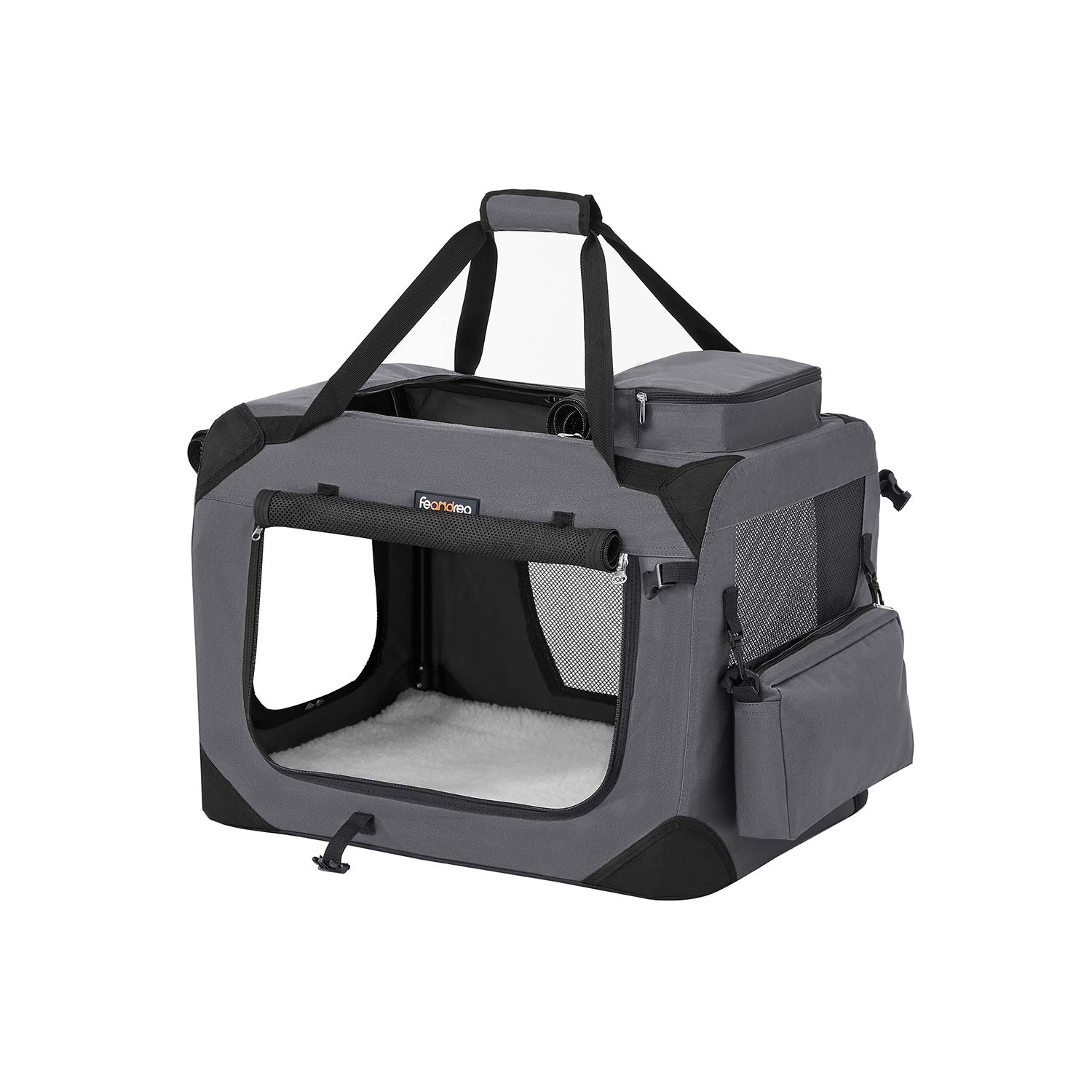 Dog Carrier Soft Sided Foldable Pet Travel Crate With Mesh Windows