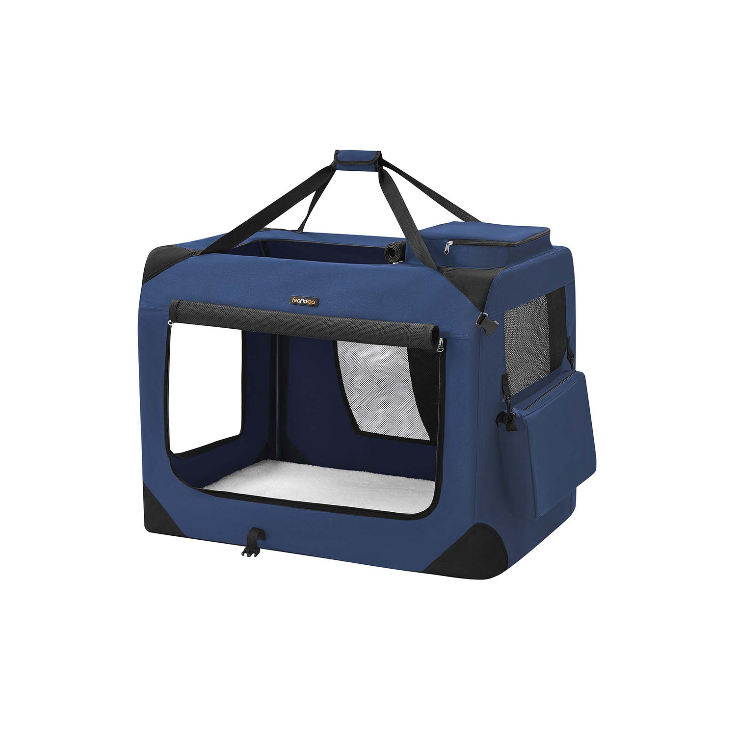 Dog Carrier Soft Sided Foldable Pet Travel Crate With Mesh Windows