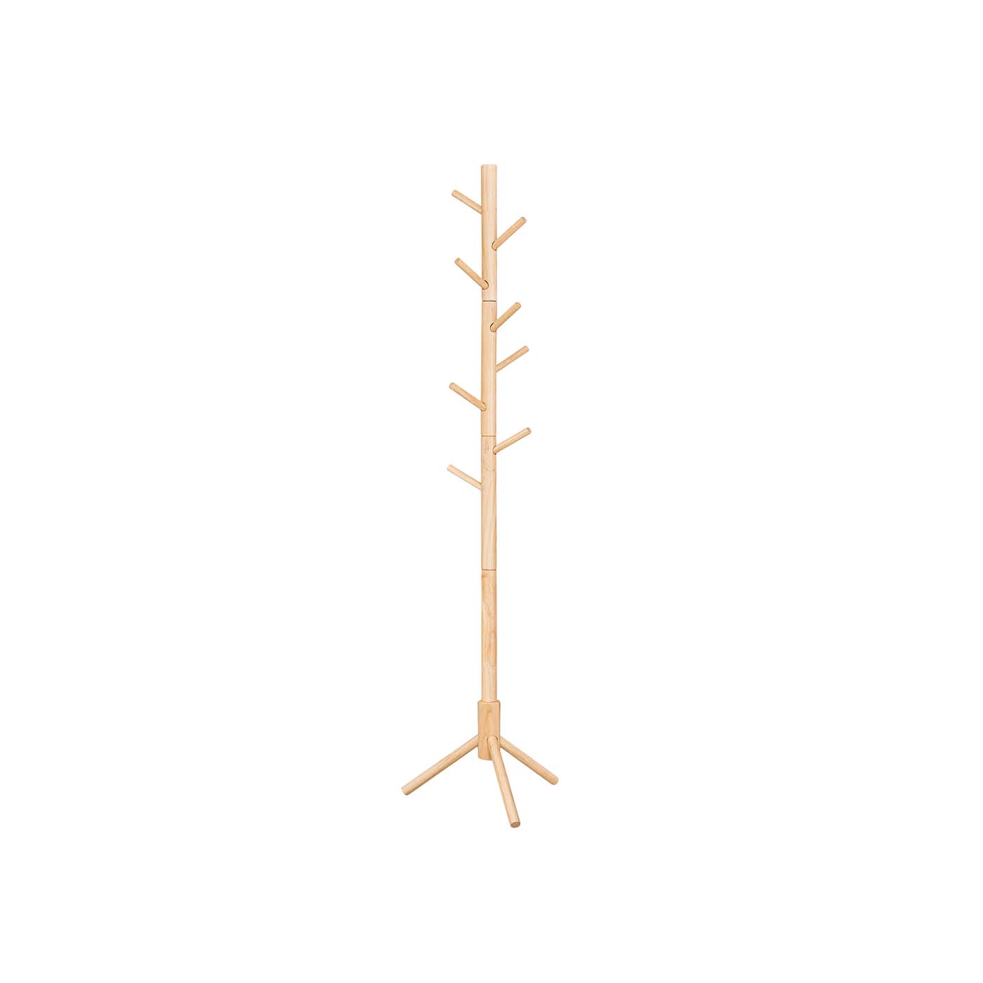 Solid Wood Coat Rack - Freestanding - 8 Hook Design