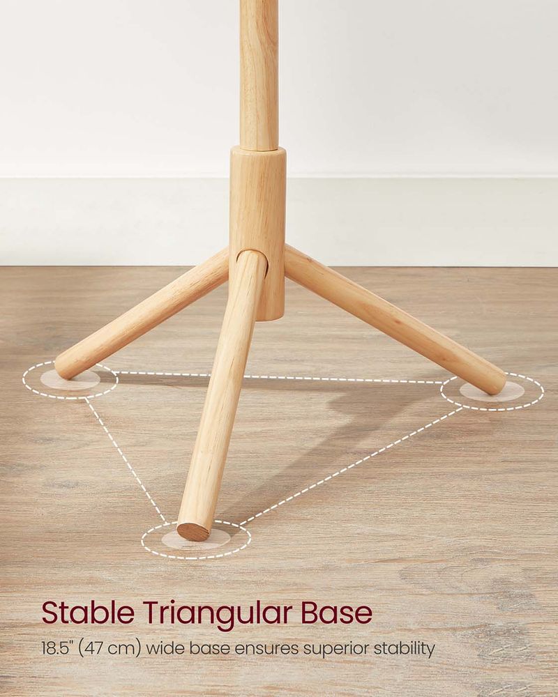 Solid Wood Coat Rack - Freestanding - 8 Hook Design