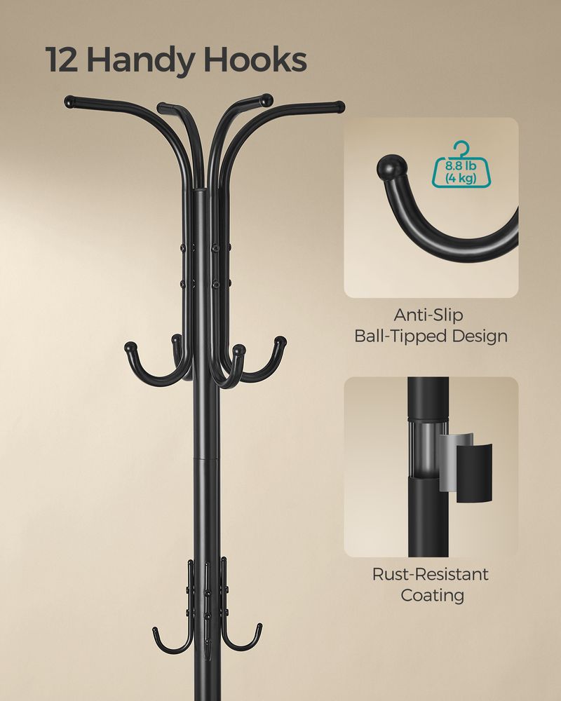 Coat Rack Freestanding - With Umbrella Holder - Entryway Stand