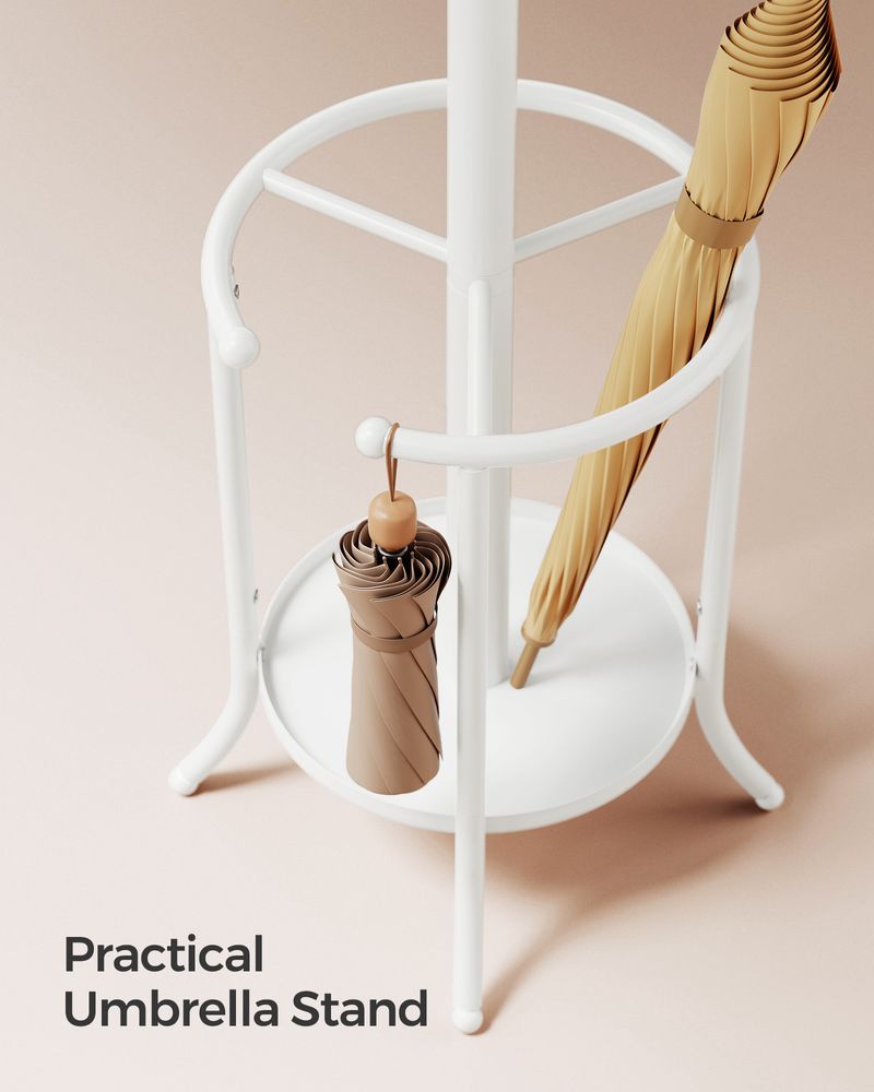Coat Rack Freestanding - With Umbrella Holder - Entryway Stand