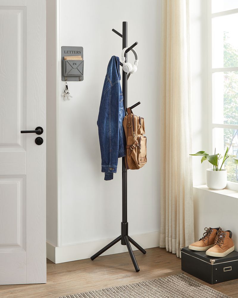 Solid Wood Coat Rack - Freestanding - 8 Hook Design